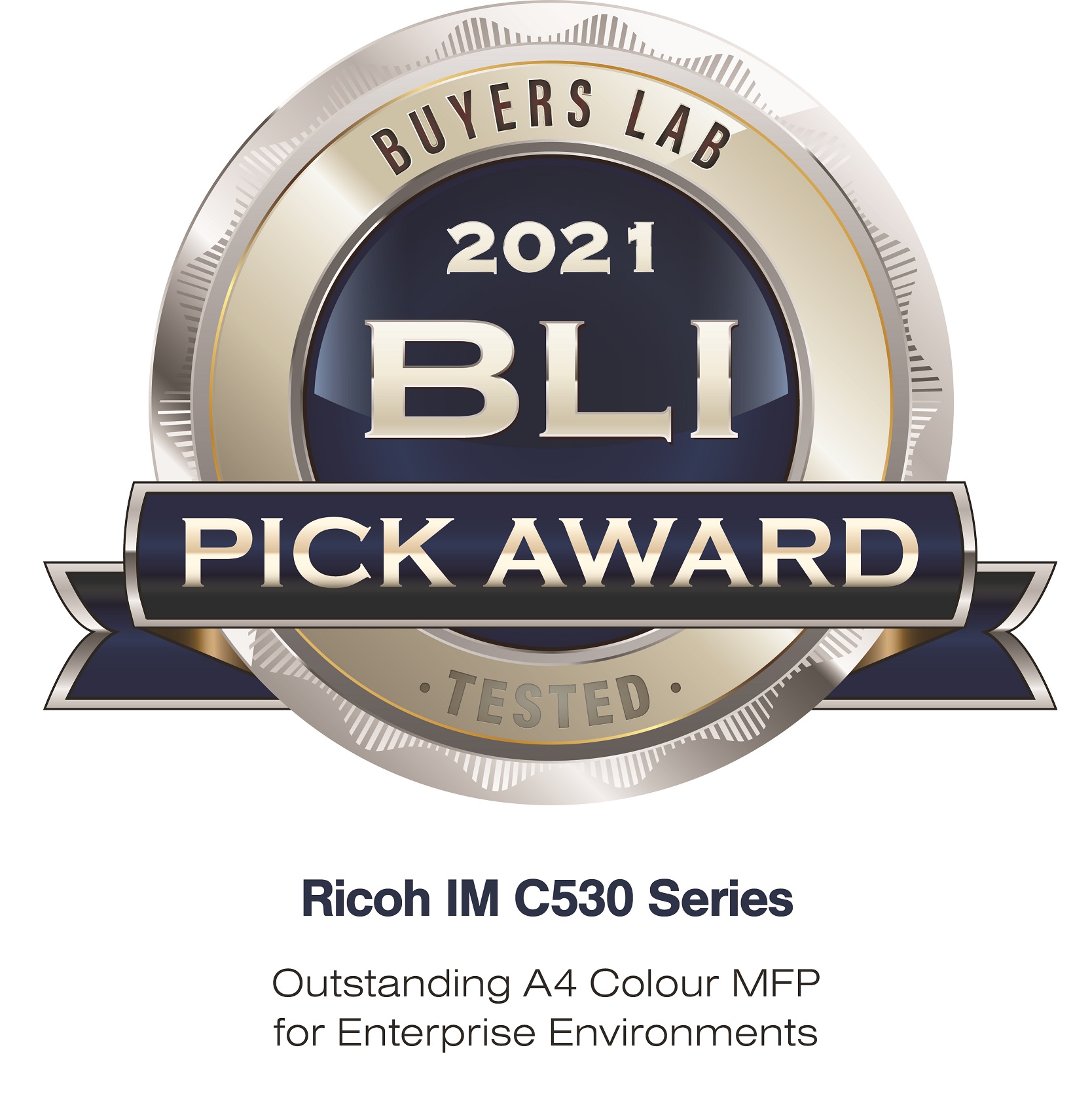 Die Ricoh IM C530-Serie wurde zum Sieger in der Kategorie  „Outstanding A4 Colour MFP for Enterprise Environments“ erklärt.