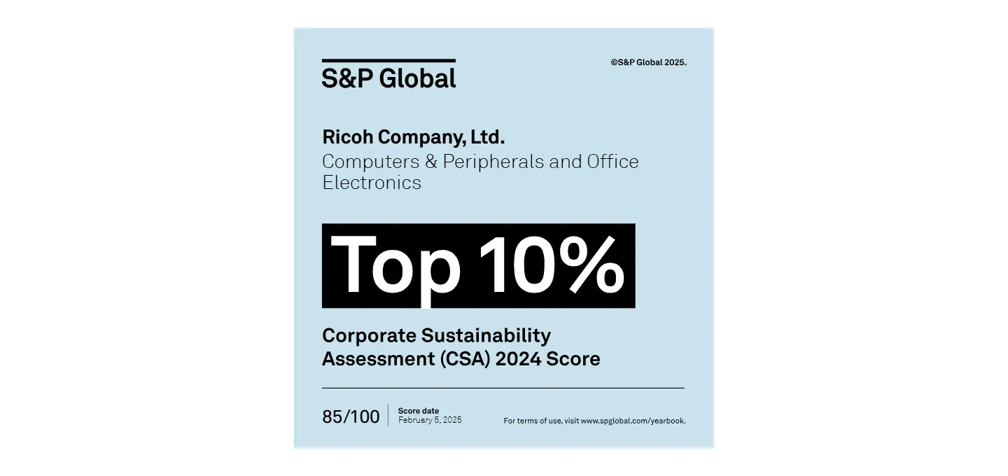 Ricoh im Sustainability Yearbook 2025 von S&P Global aufgenommen